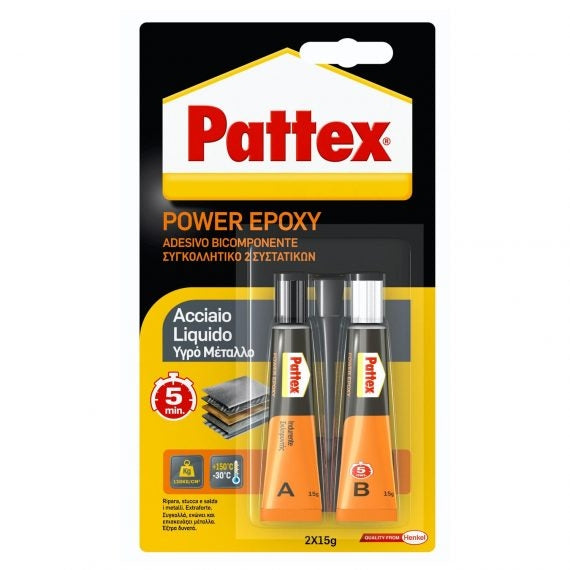 Pattex Adesivo Epossidico per Marmo e Ferro 2X15g